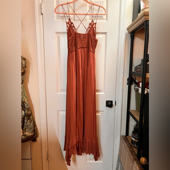 Free People Women Adella Sleeveless Slip Dress Ochre long copper colored - Picture 8 of 13